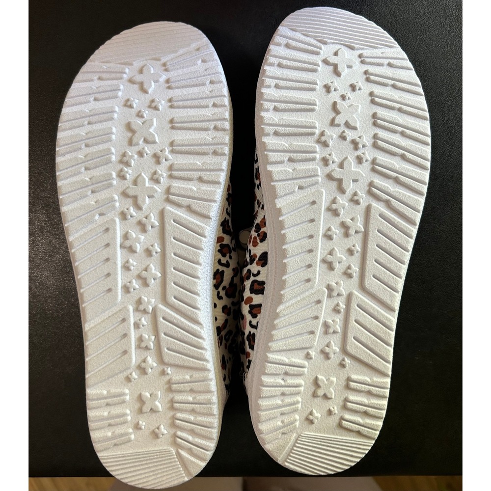 Corky's Kayak Boat Shoes Women 10 White Leopard Print Canvas Loafers Slip On NEW - Picture 4 of 9